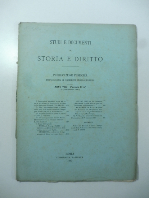 Osservazioni giuridiche sopra un ricorso de' Monaci di Grottaferrata al Pontefice Innocenzo II